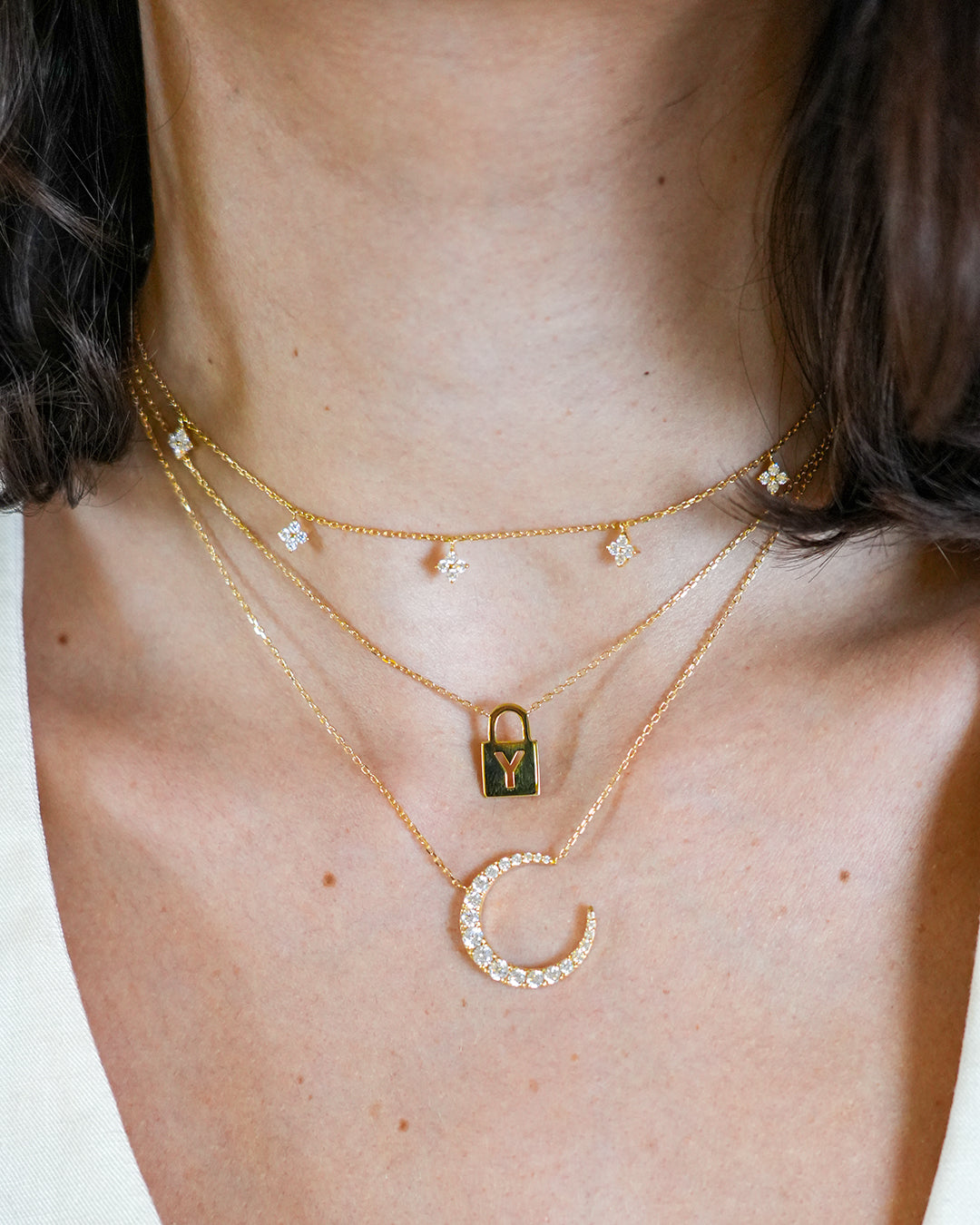 Engraved Lock Necklace