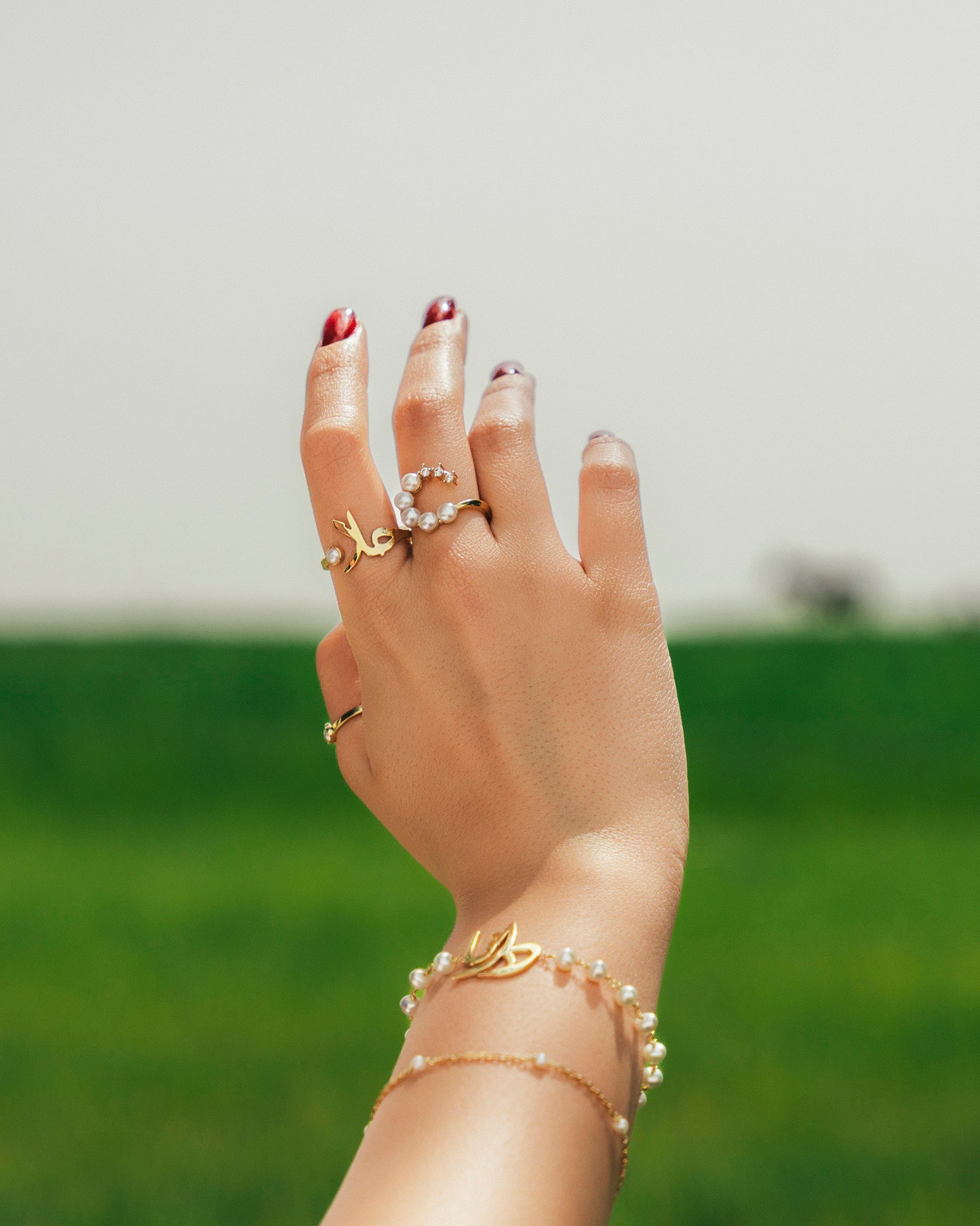 Crystal Pearl Ring