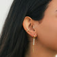 Long Four Pearls Drop Hoop