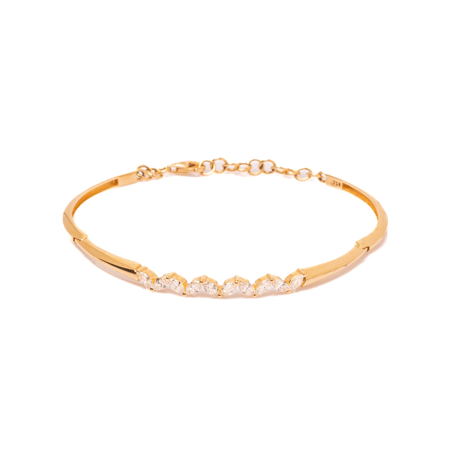 Diamond Marquise Stones Chain Bangle