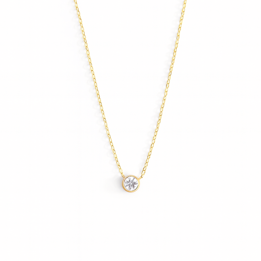 Diamond Single Stone Necklace