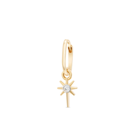 Starburst with Stone Huggie Hoop