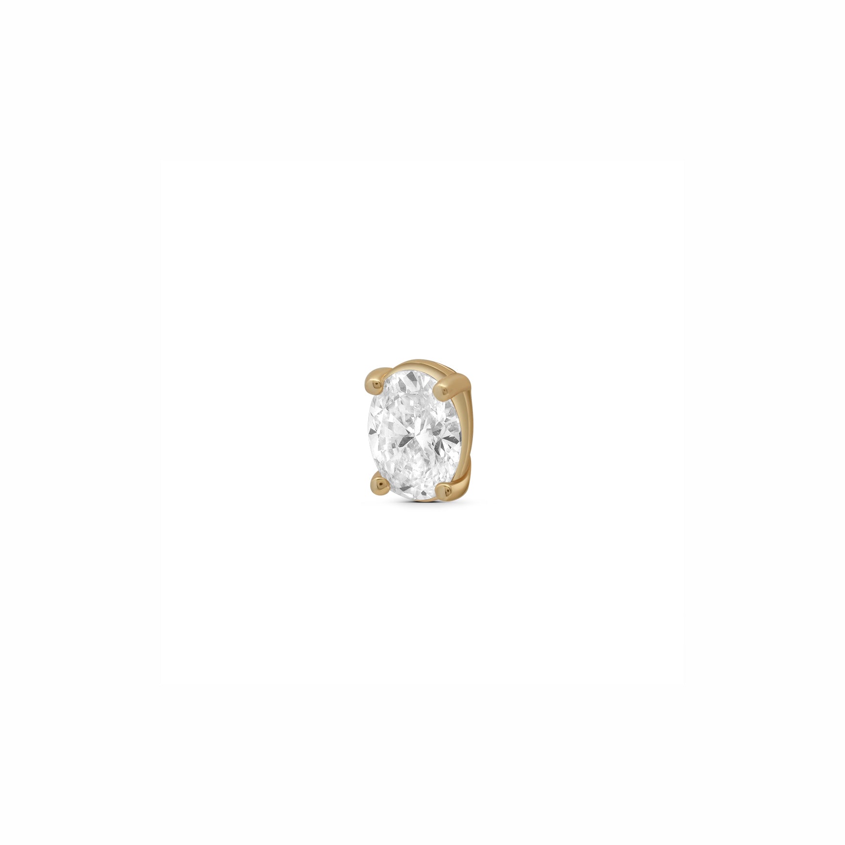 Single Oval Lab Grown Stud