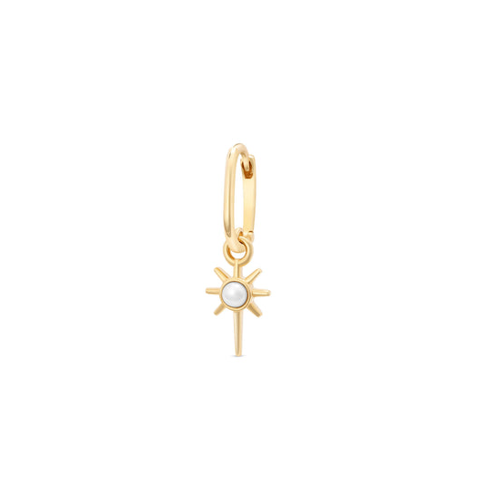 Starburst with Pearl Huggie Hoop