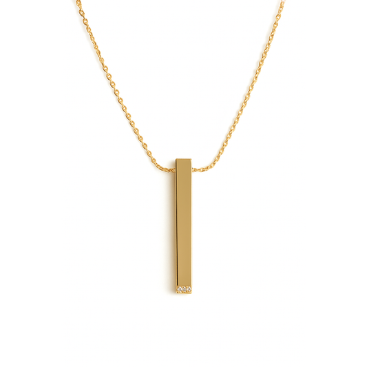 Engraved 3D Bar Necklace
