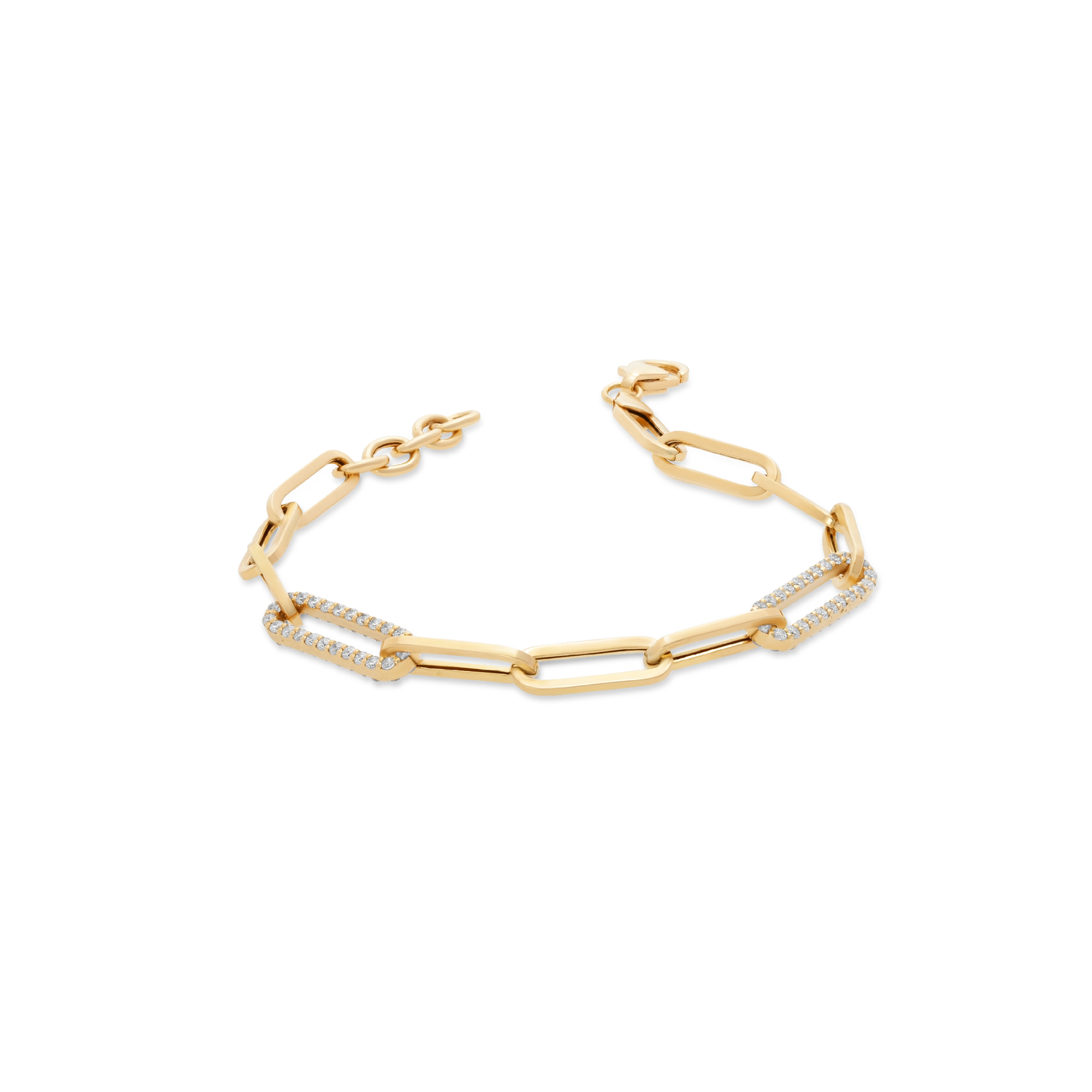 Encrusted Paperclip Chain Bracelet