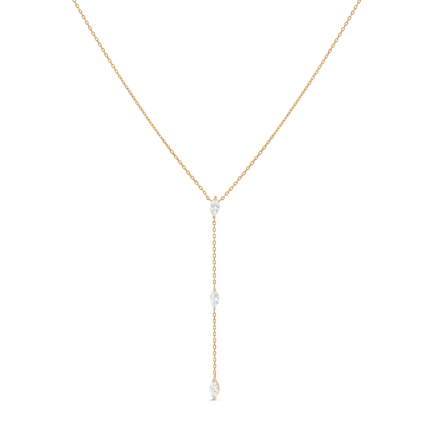 Triple Marquise Lariat Necklace