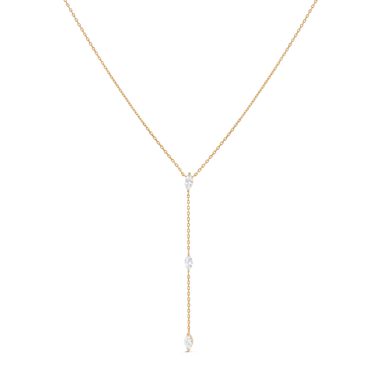 Triple Marquise Lariat Necklace