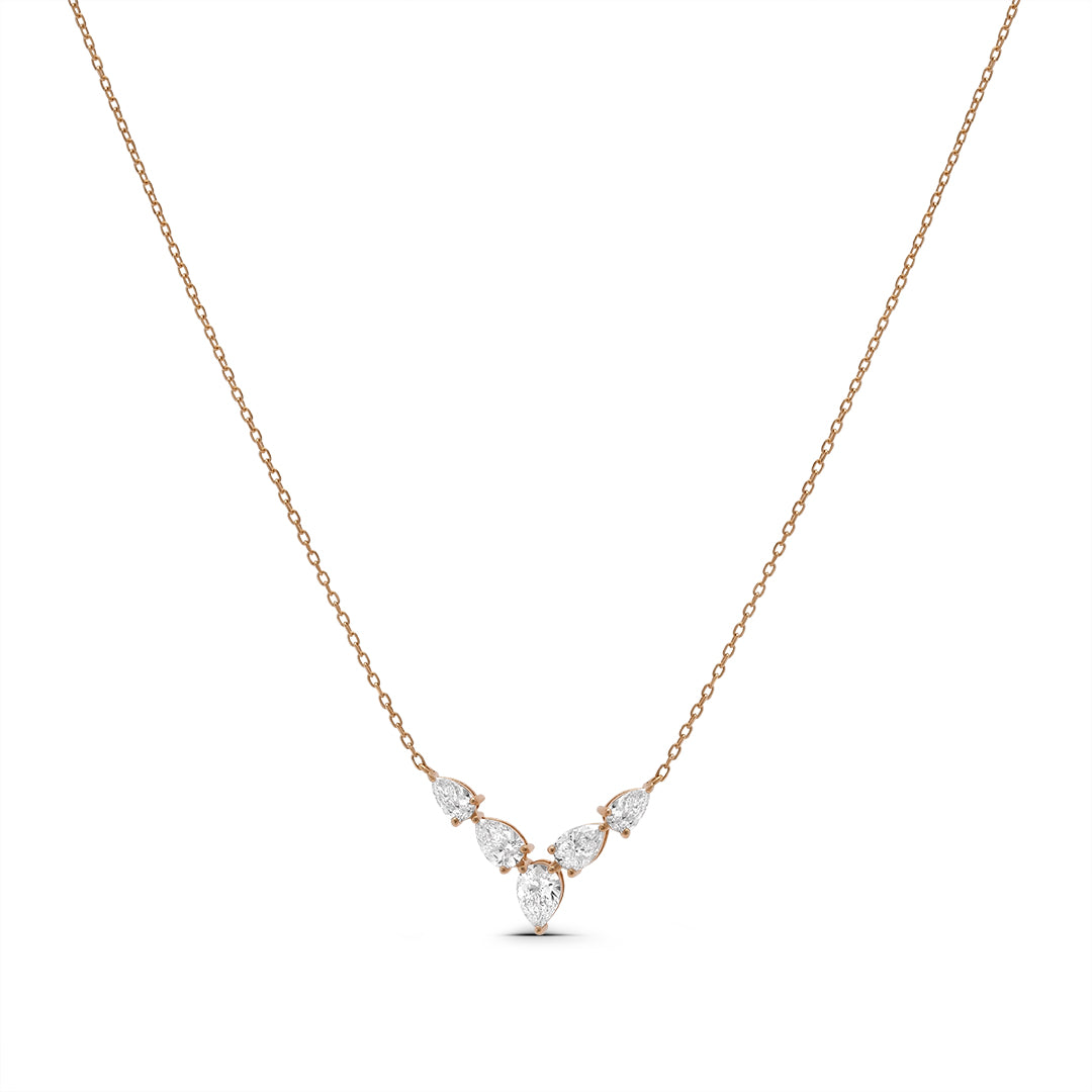 Lab Grown Diamond V Pear-Cut Necklace