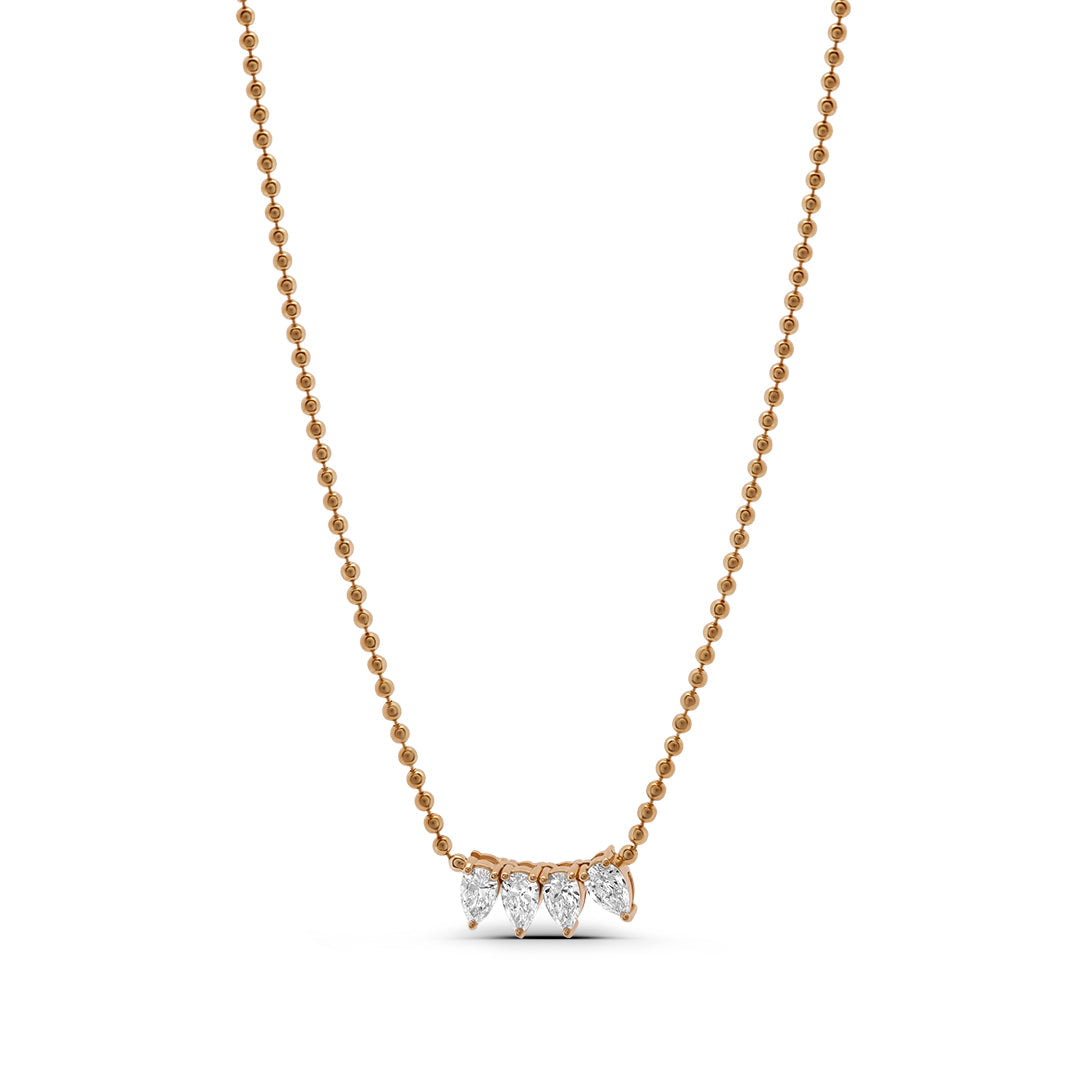 Lab Grown Diamond Four Pear Cut Necklace