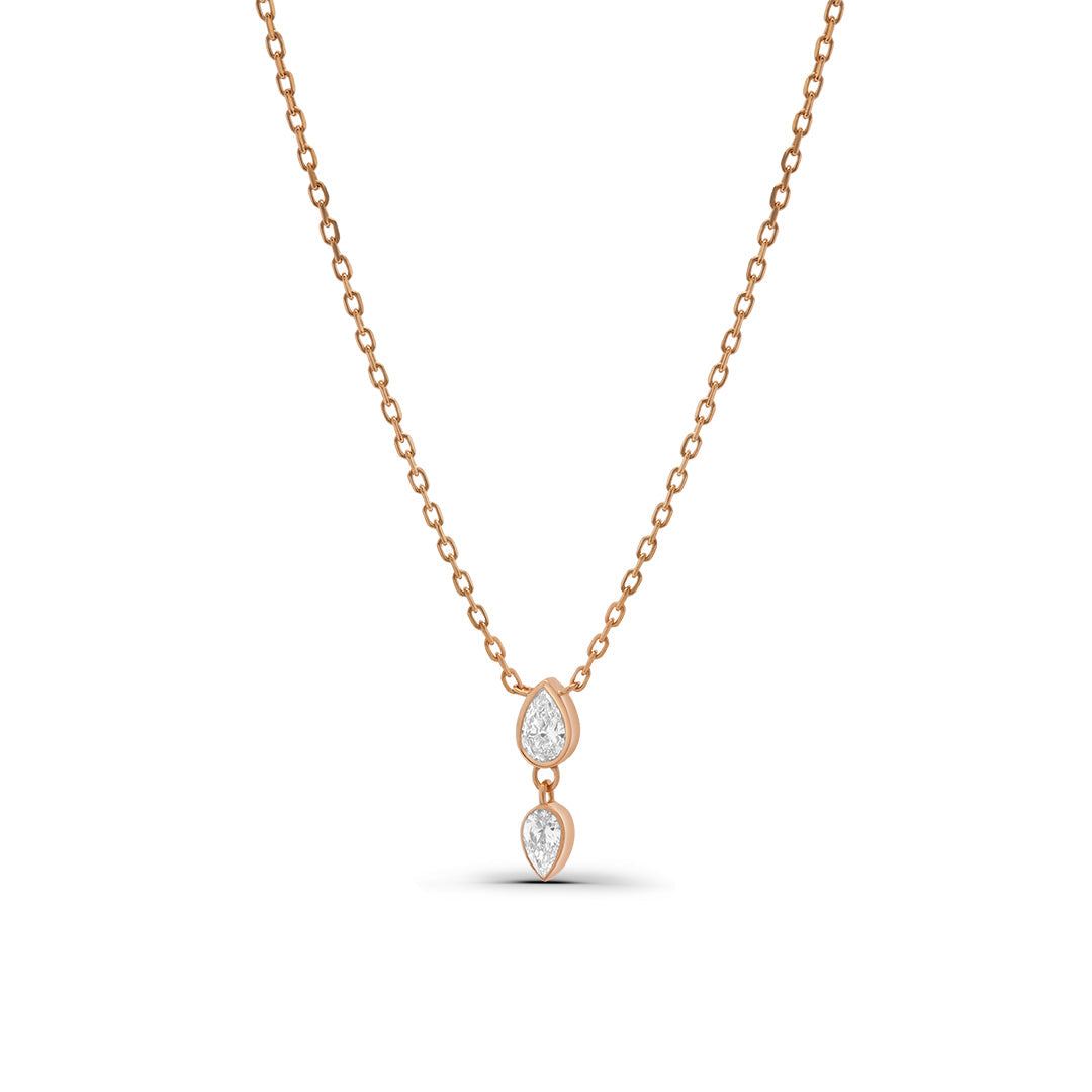 Lab Grown Diamond Two Pear-Cut Necklace