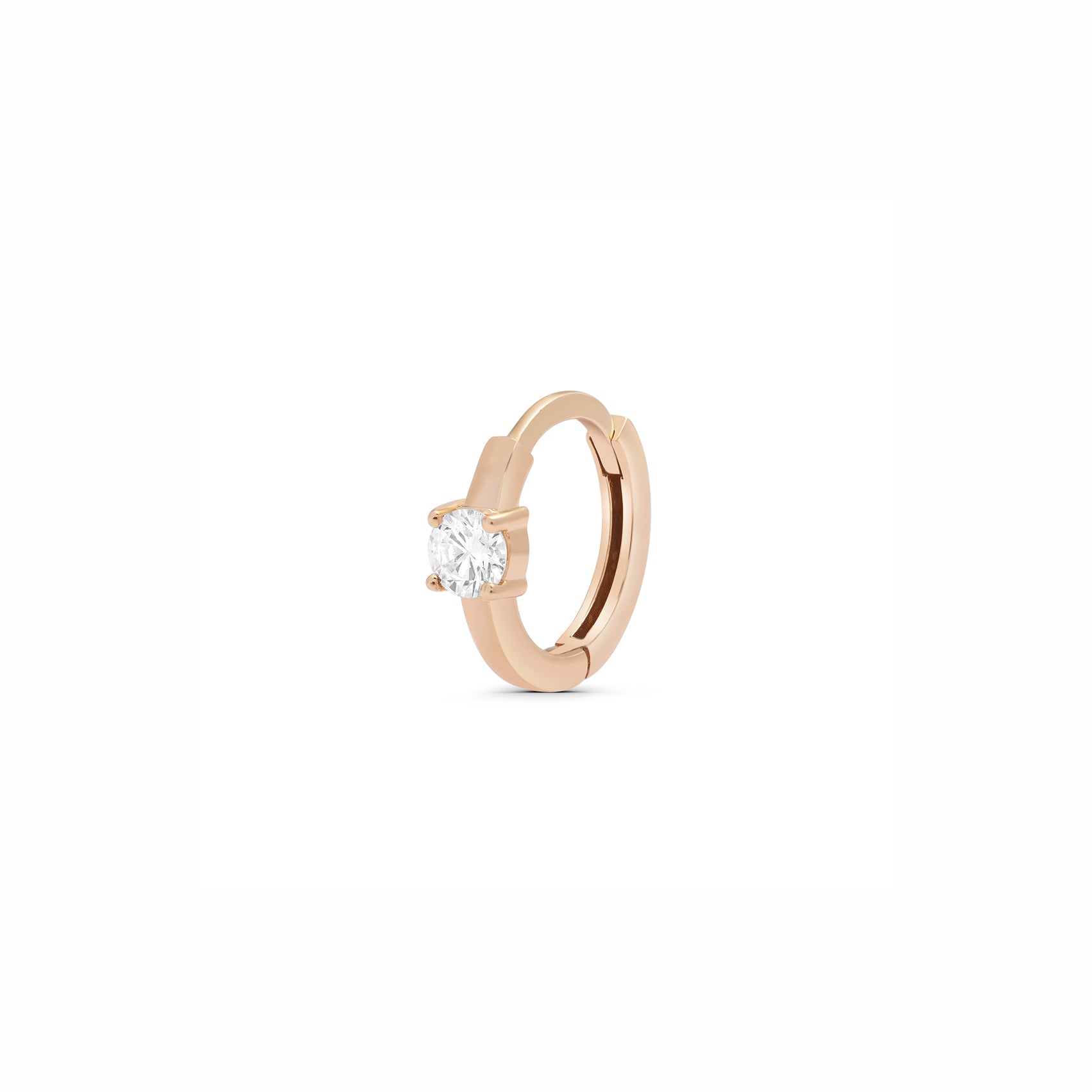 Round-Cut Lab Grown Plain Hoop