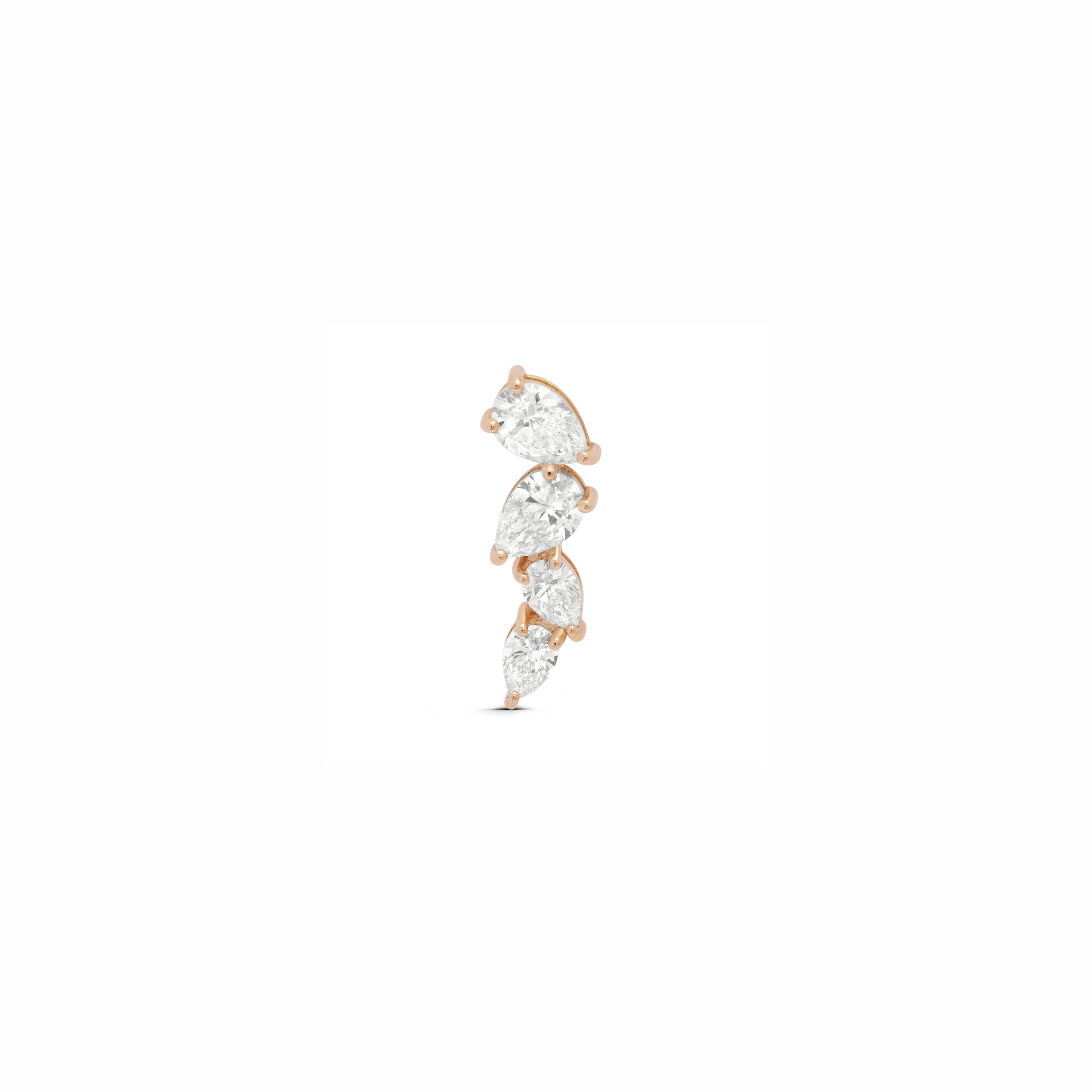 Four Pear Lab Grown Stones Stud