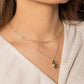 Diamond Double Round Stone Drop Necklace