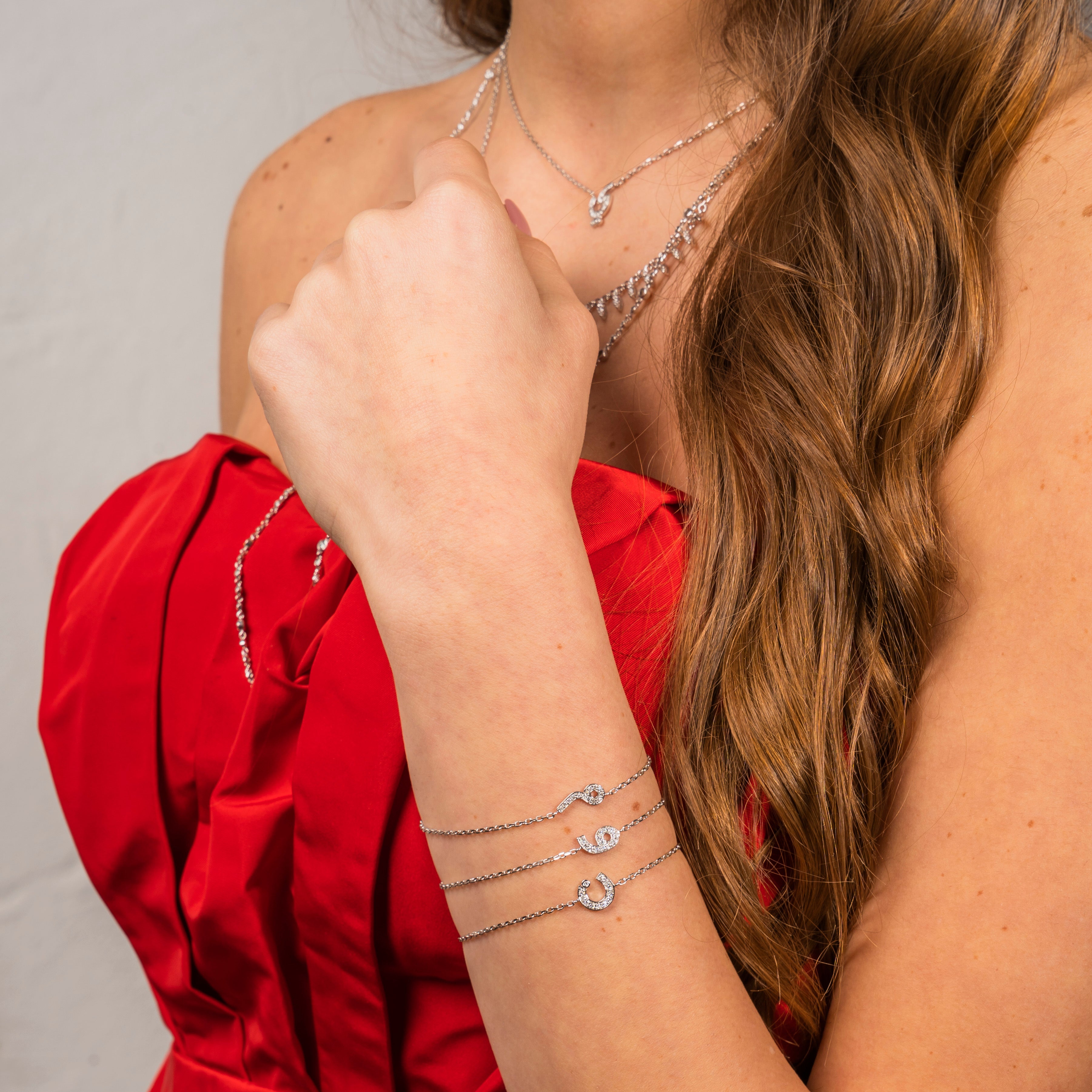 Diamond Letter Chain Bracelet