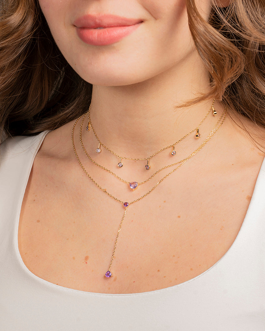 Amethyst Drop Necklace