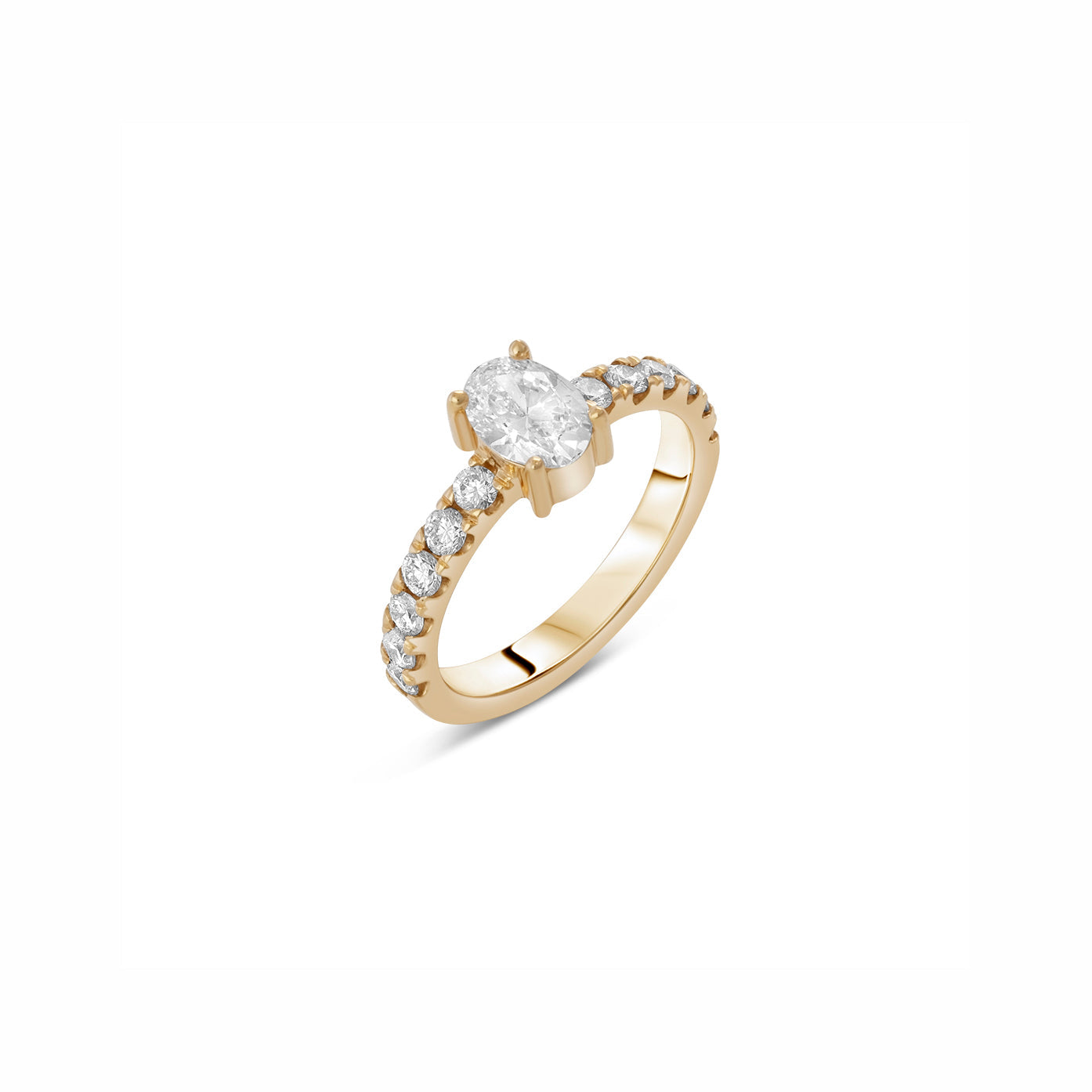 Lab Grown Diamond Oval-Cut Studded Ring