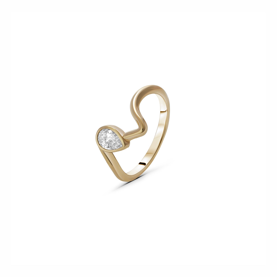 Lab Grown Diamond Pear-Cut V Twist Ring