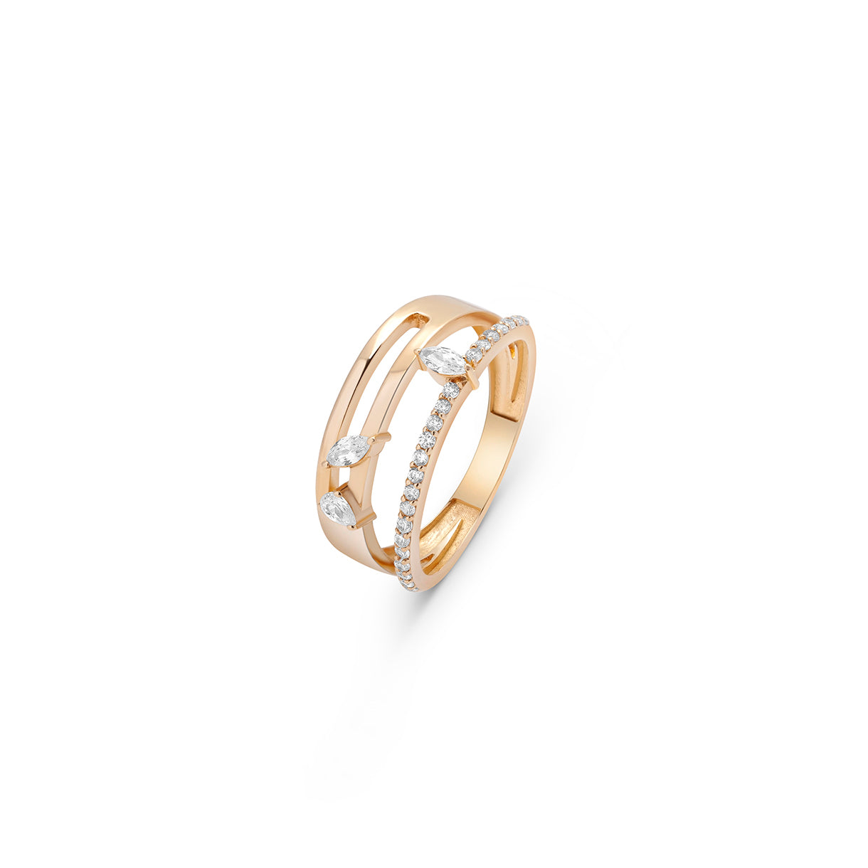 Marquise Triple Band Ring