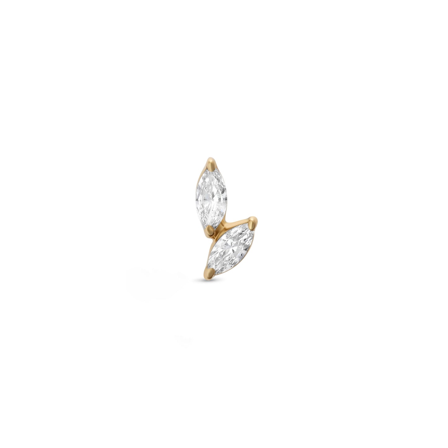 Double Diamond Marquise Stud