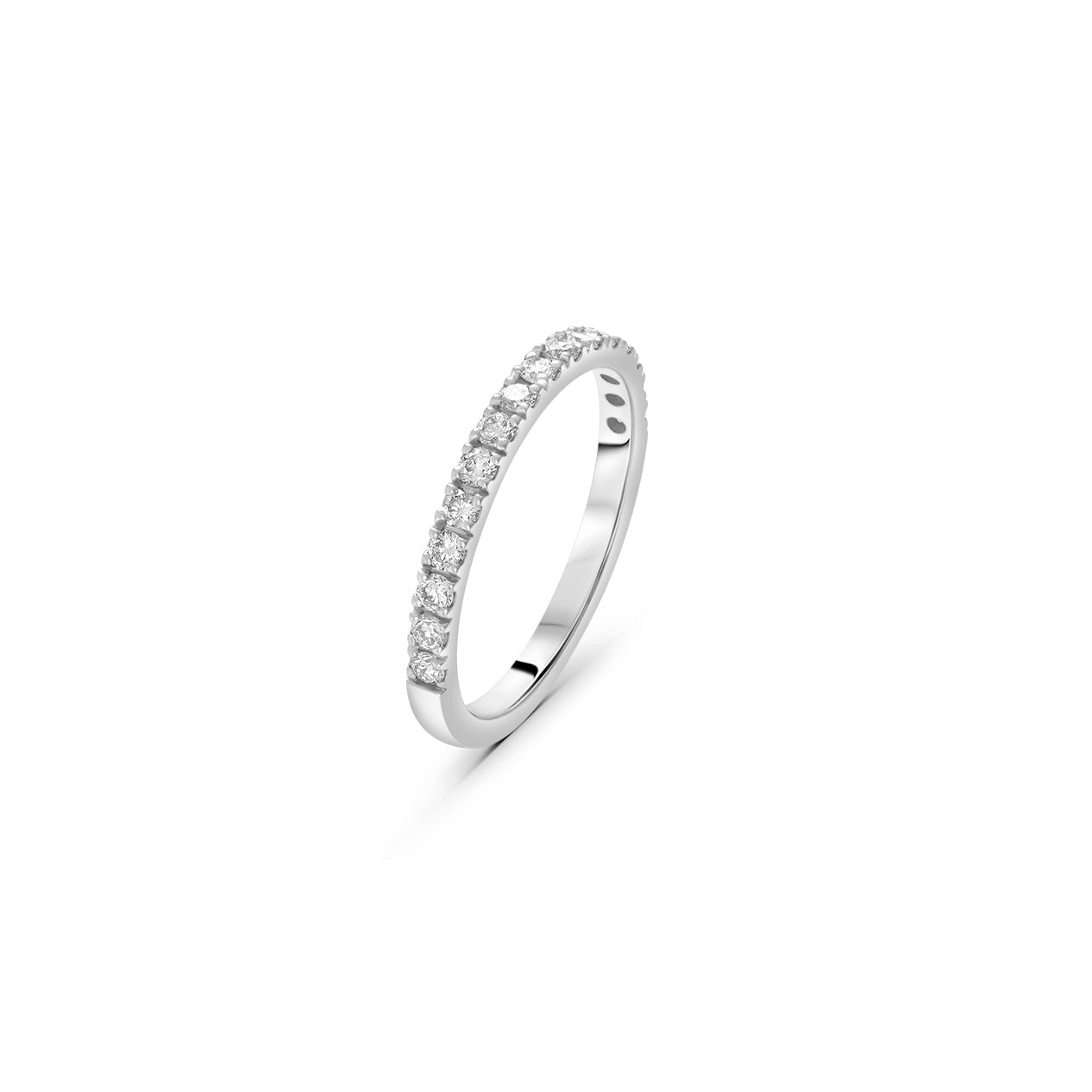 Lab Grown Diamond 1.65mm Round-Cut Stones Line Ring