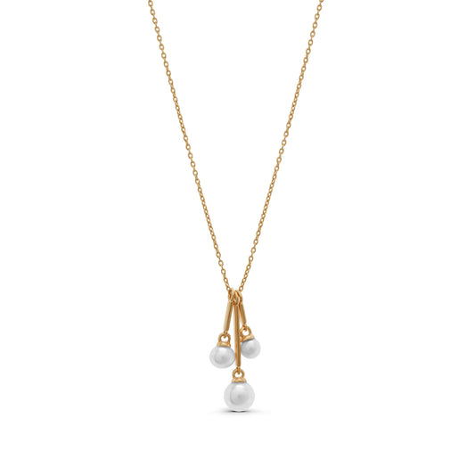 Trio Pearls Drop Necklace