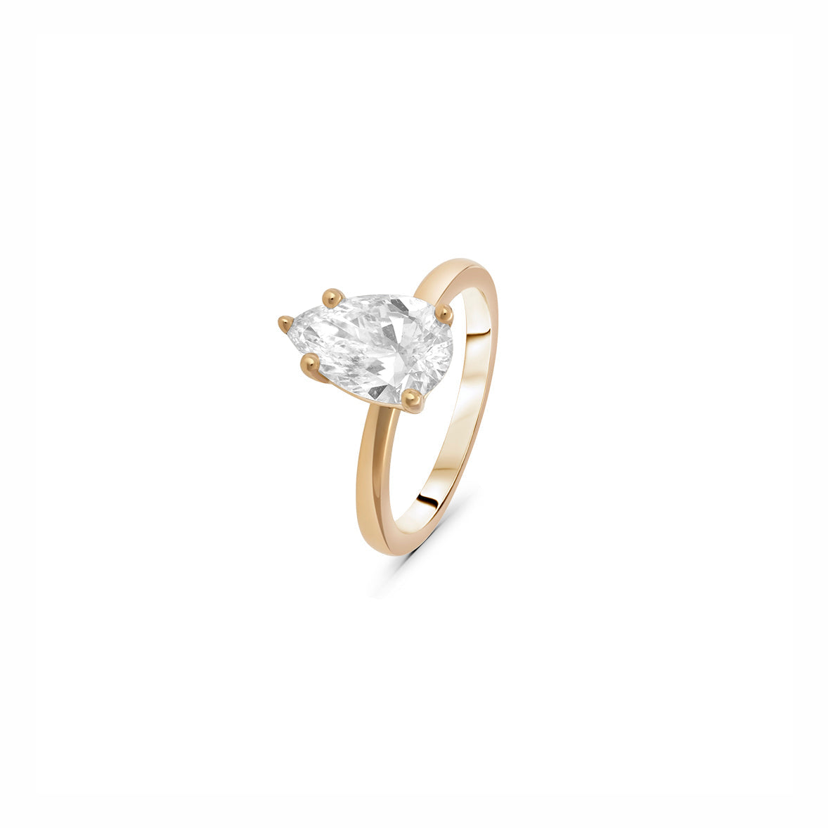 Lab Grown Diamond Pear Single Stone Ring