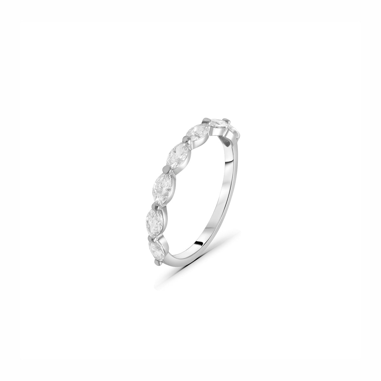 Lab Grown Diamond Marquise-Cut Line Ring