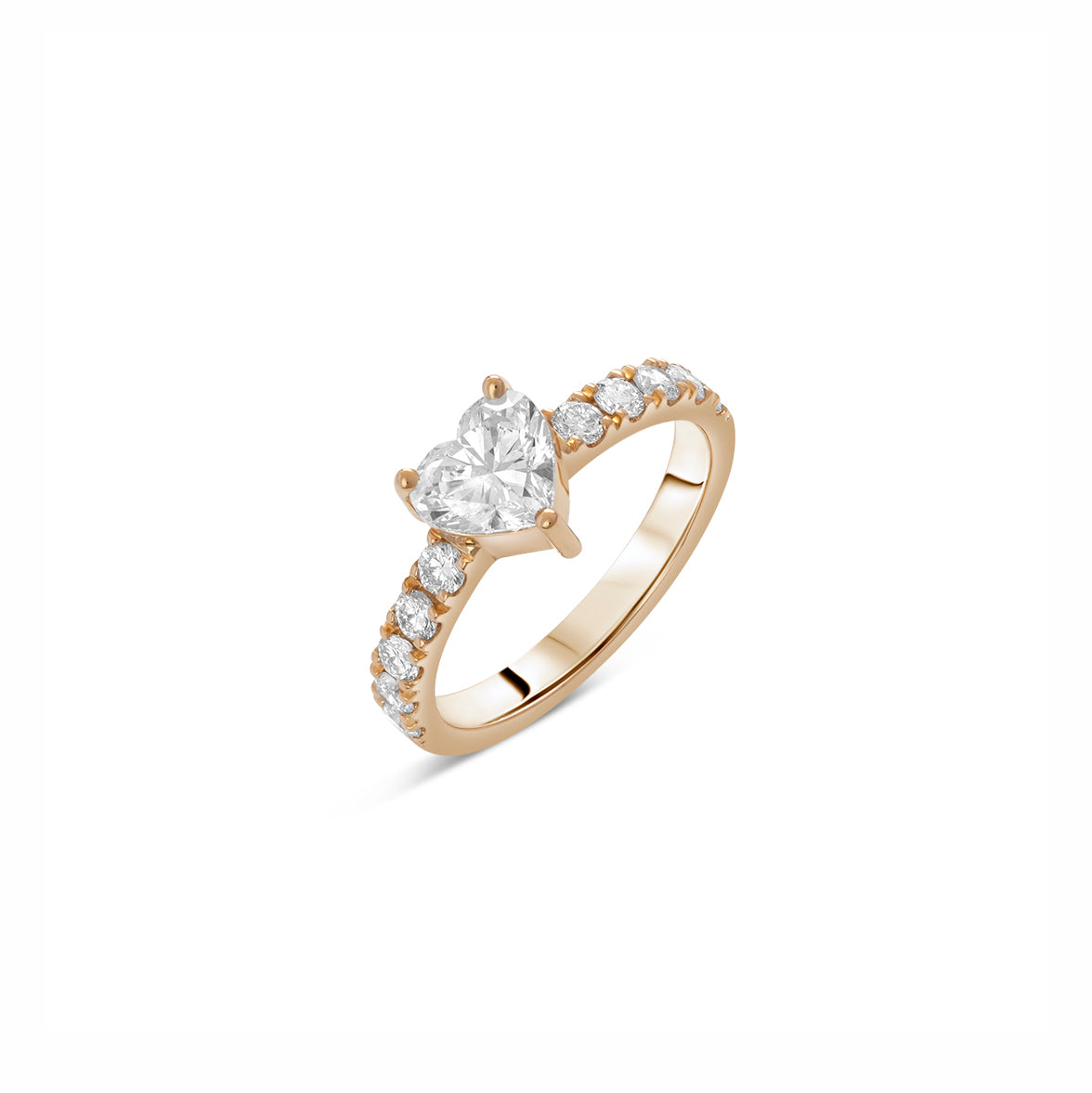 Lab Grown Diamond Heart-Cut Studded Ring