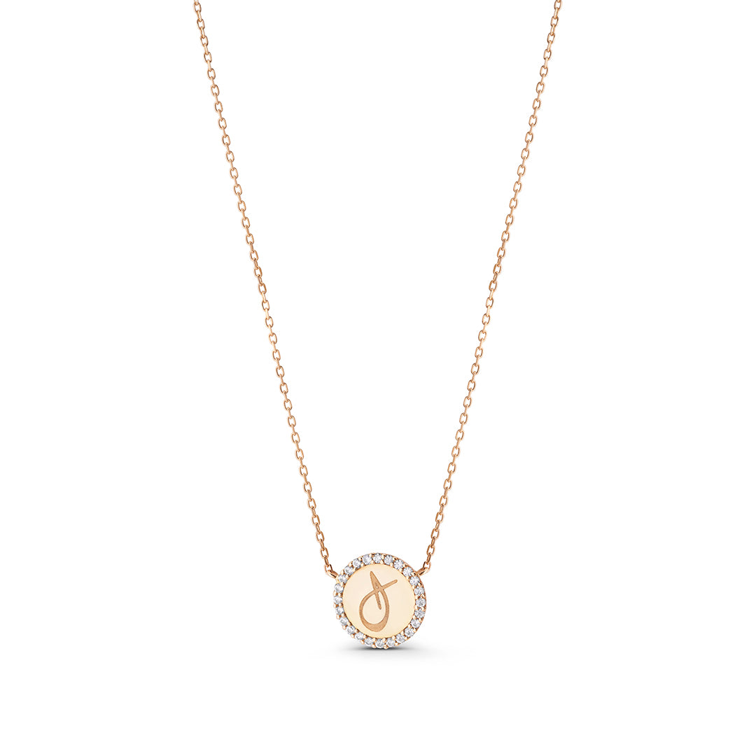 Letter Framed Coin Necklace