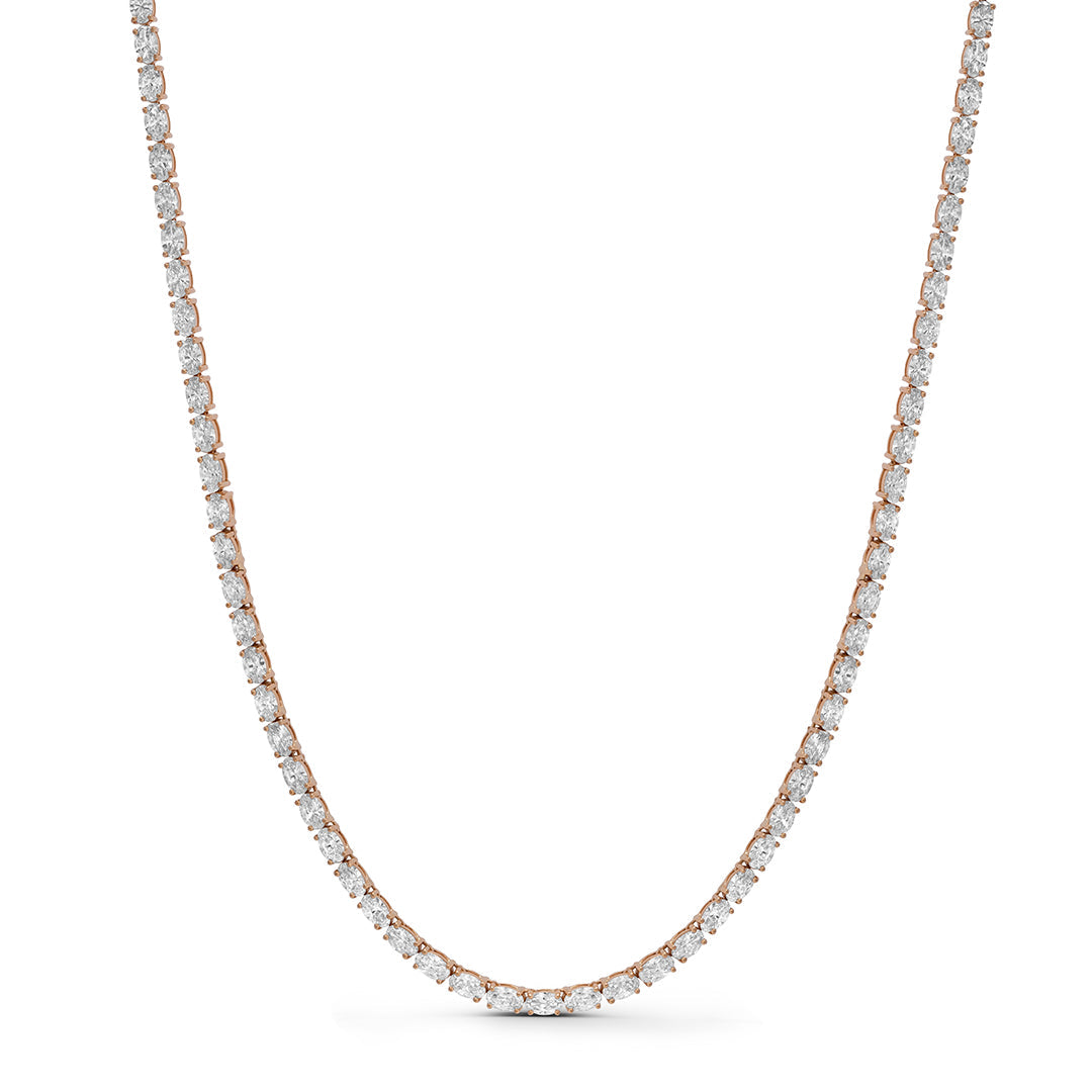 Lab Grown Diamond Oval Cut Tennis Necklace