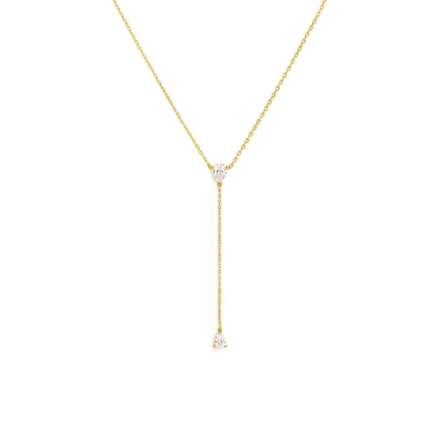 Pear Stones Lariat Necklace