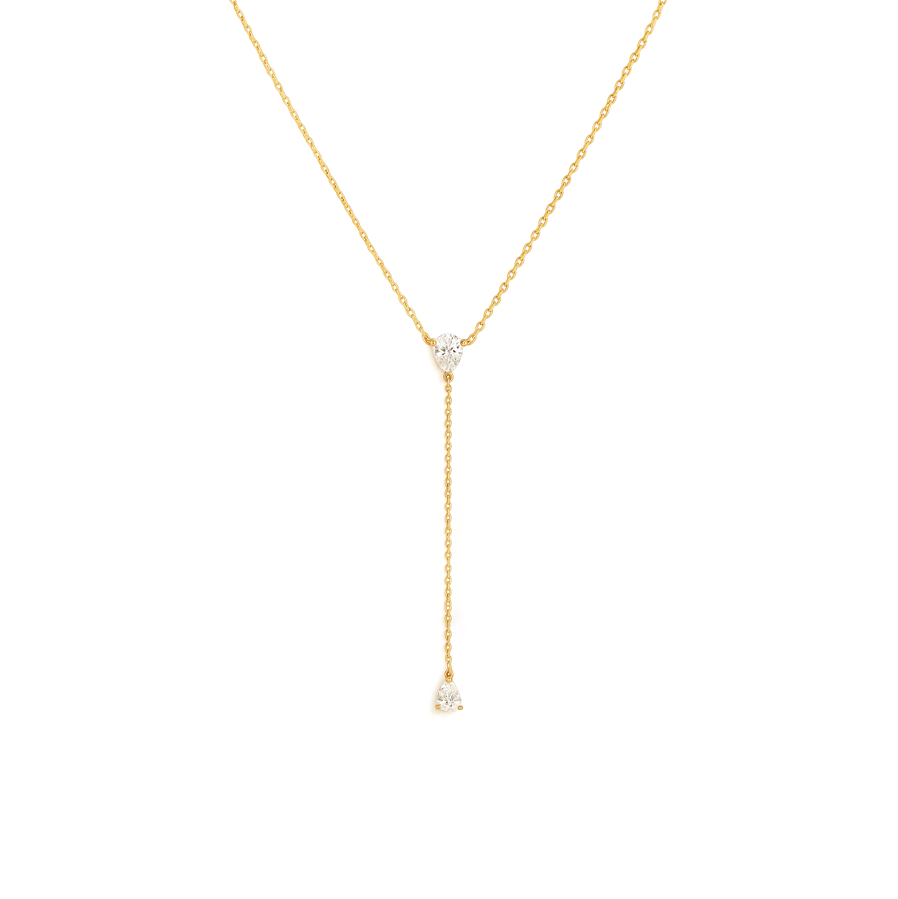 Pear Stones Lariat Necklace
