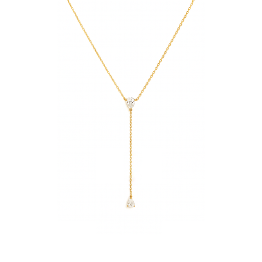Pear Stones Lariat Necklace