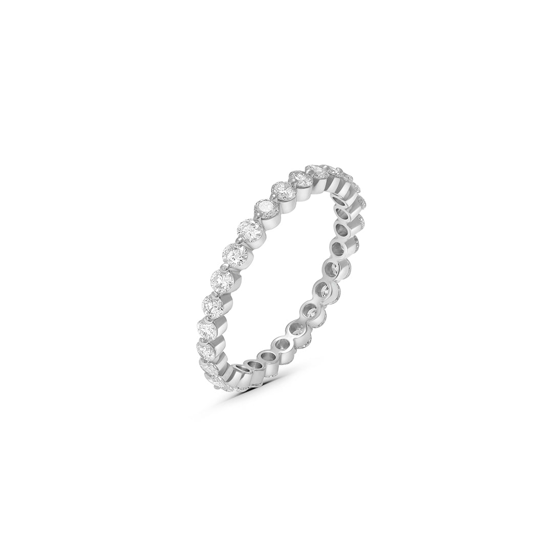 Lab Grown Diamond All-Around Round Stones White Gold Ring