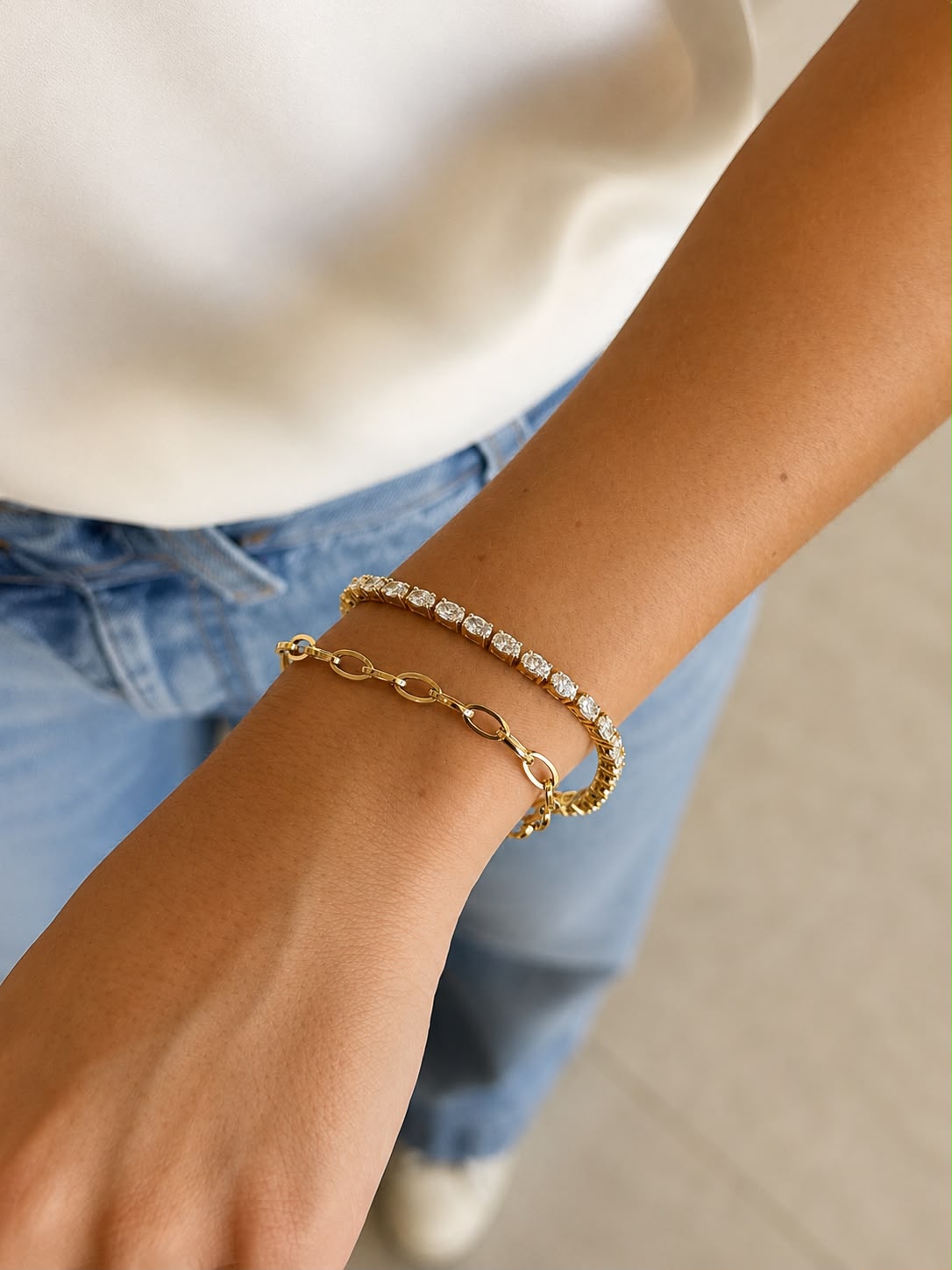 Lab Grown Diamond Oval Stone Tennis Bracelet