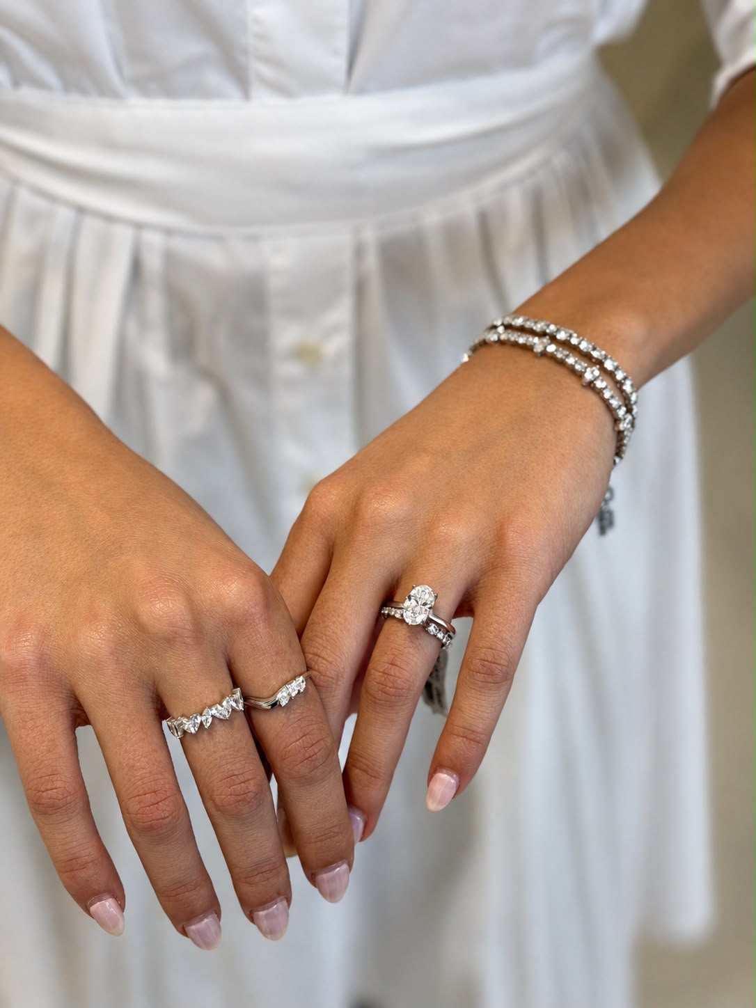 Lab Grown Diamond Marquise and Pear Stones Ring