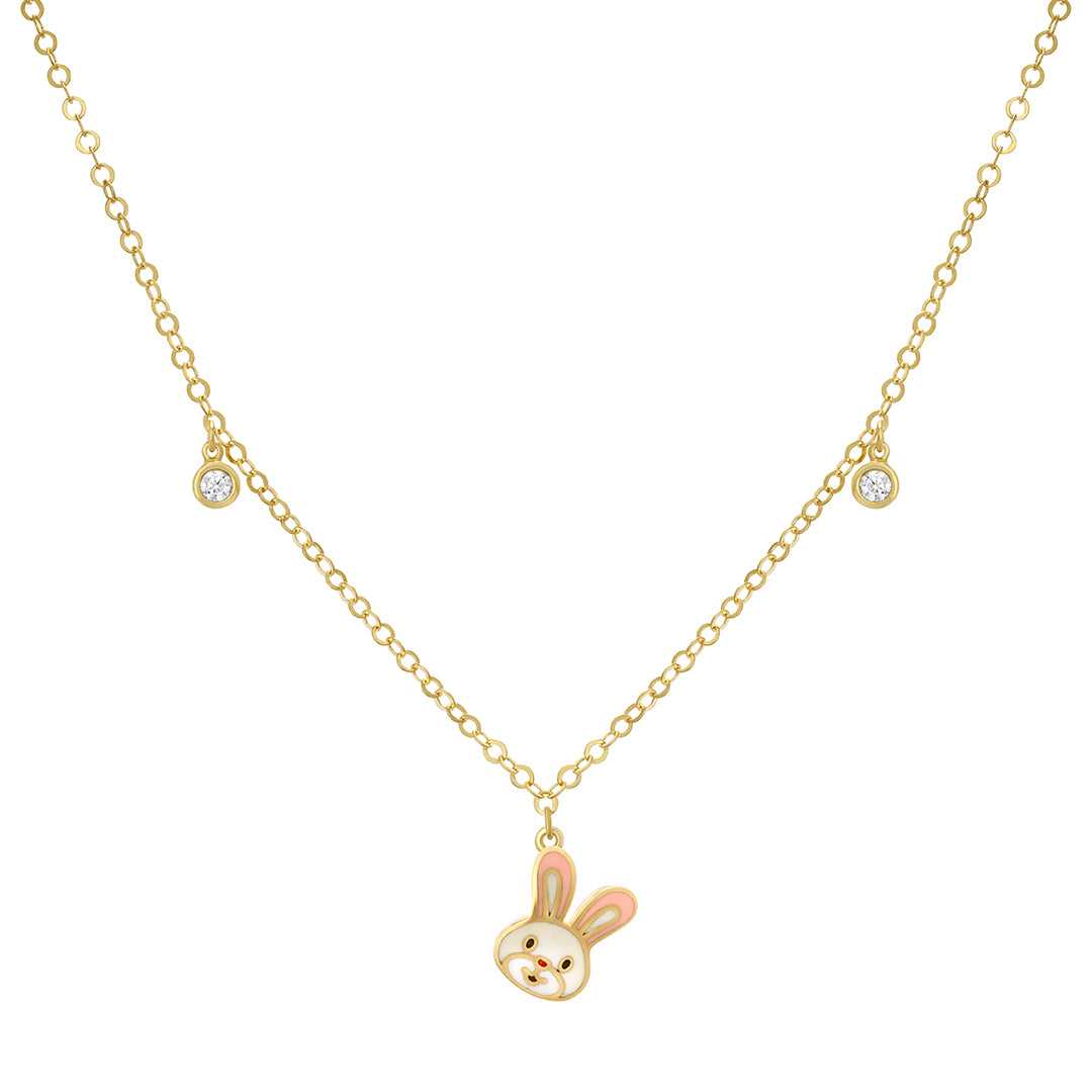 Kids Shape with Two Drop Stones Necklace