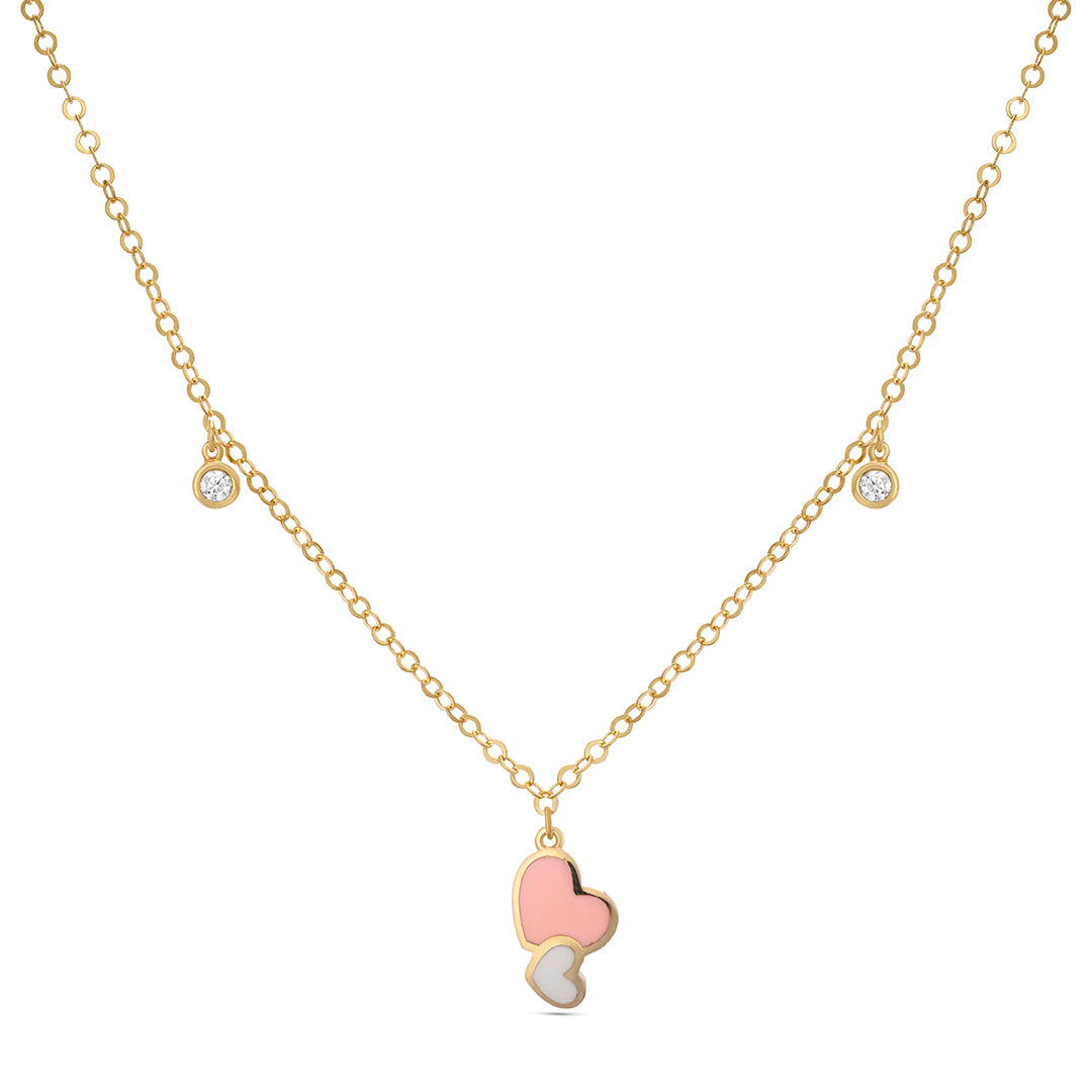 Kids Shape with Two Drop Stones Necklace