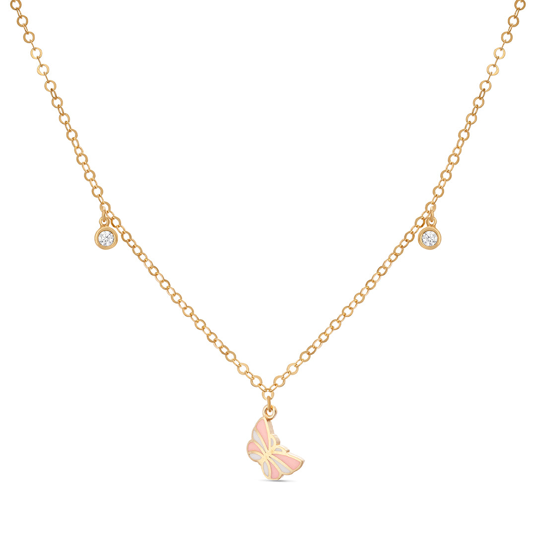 Kids Shape with Two Drop Stones Necklace