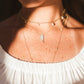 Pear Stone Drop Bold Chain Necklace