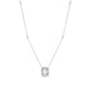 Diamond Square Pendant Necklace with Side Stones