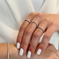 Diamond Line Ring with Pear Stone