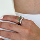 Diamond Emerald Double Line Ring