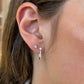 Diamond Round Cut Rectangle Studded Hoops