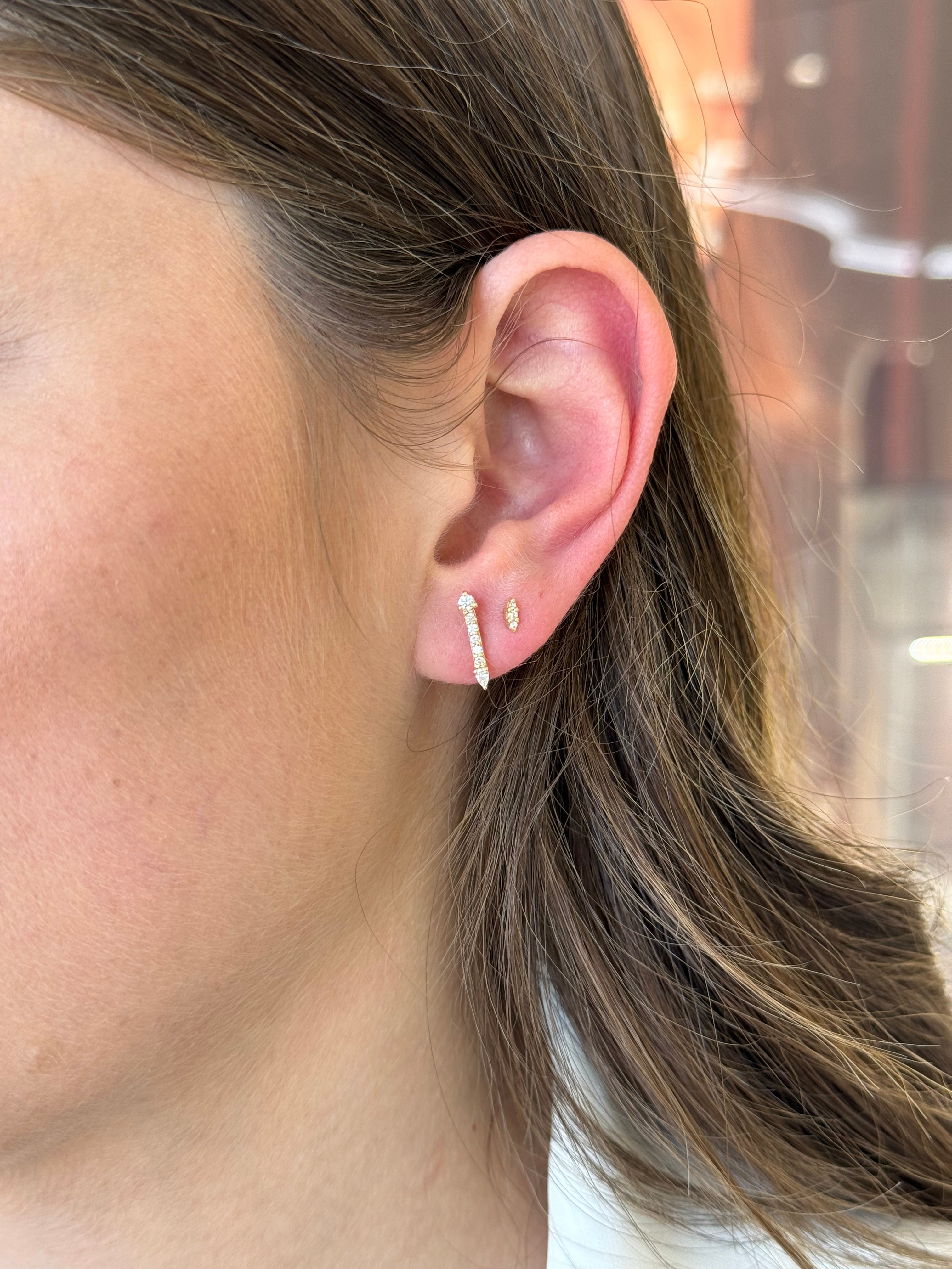 Diamond Three Stones Stud 4.0