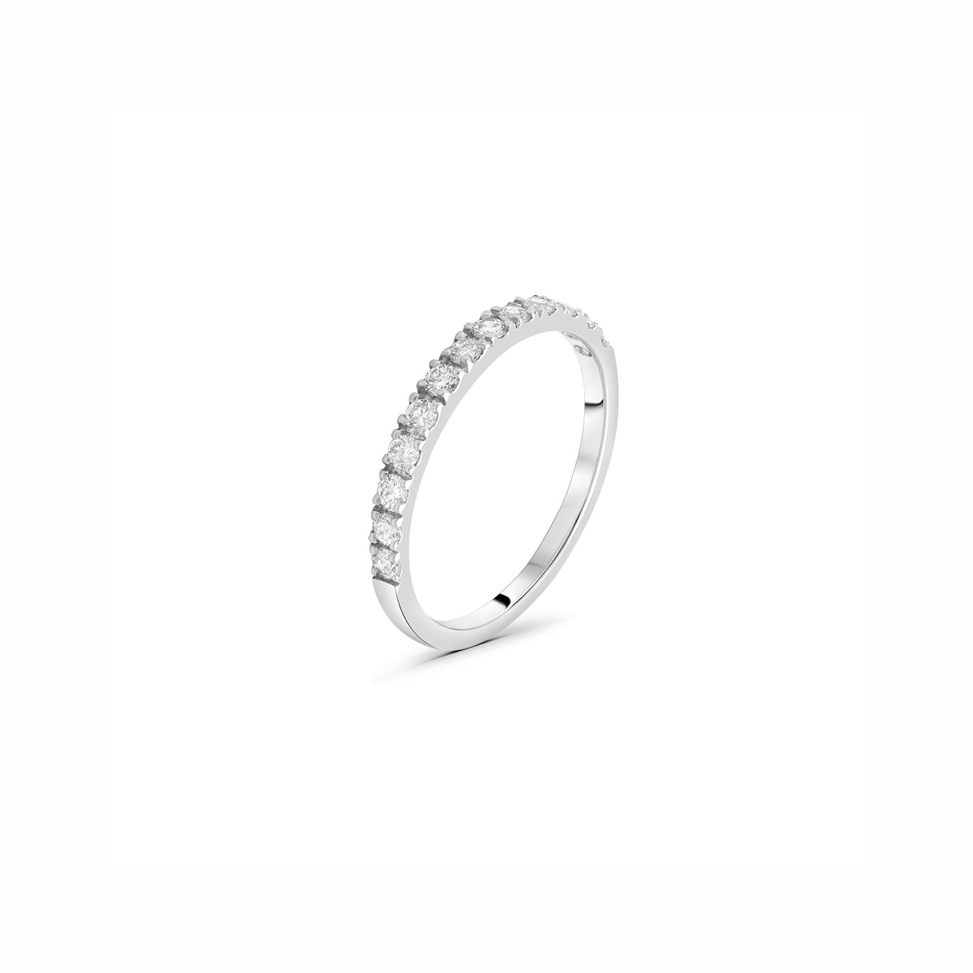 Lab Grown Diamond 1.85mm Round-Cut Stones Line Ring