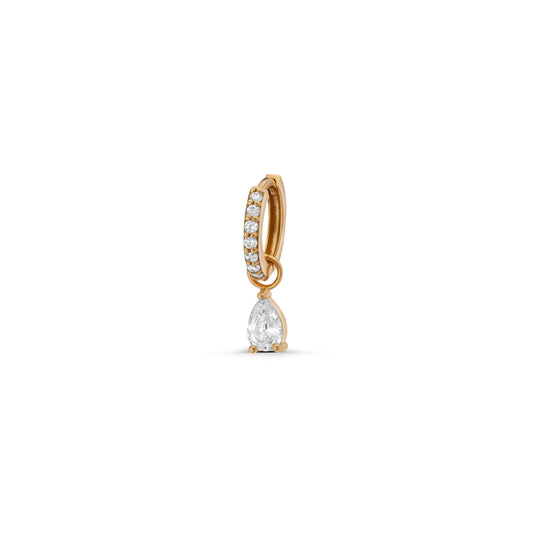 Pear Drop Huggie Hoop