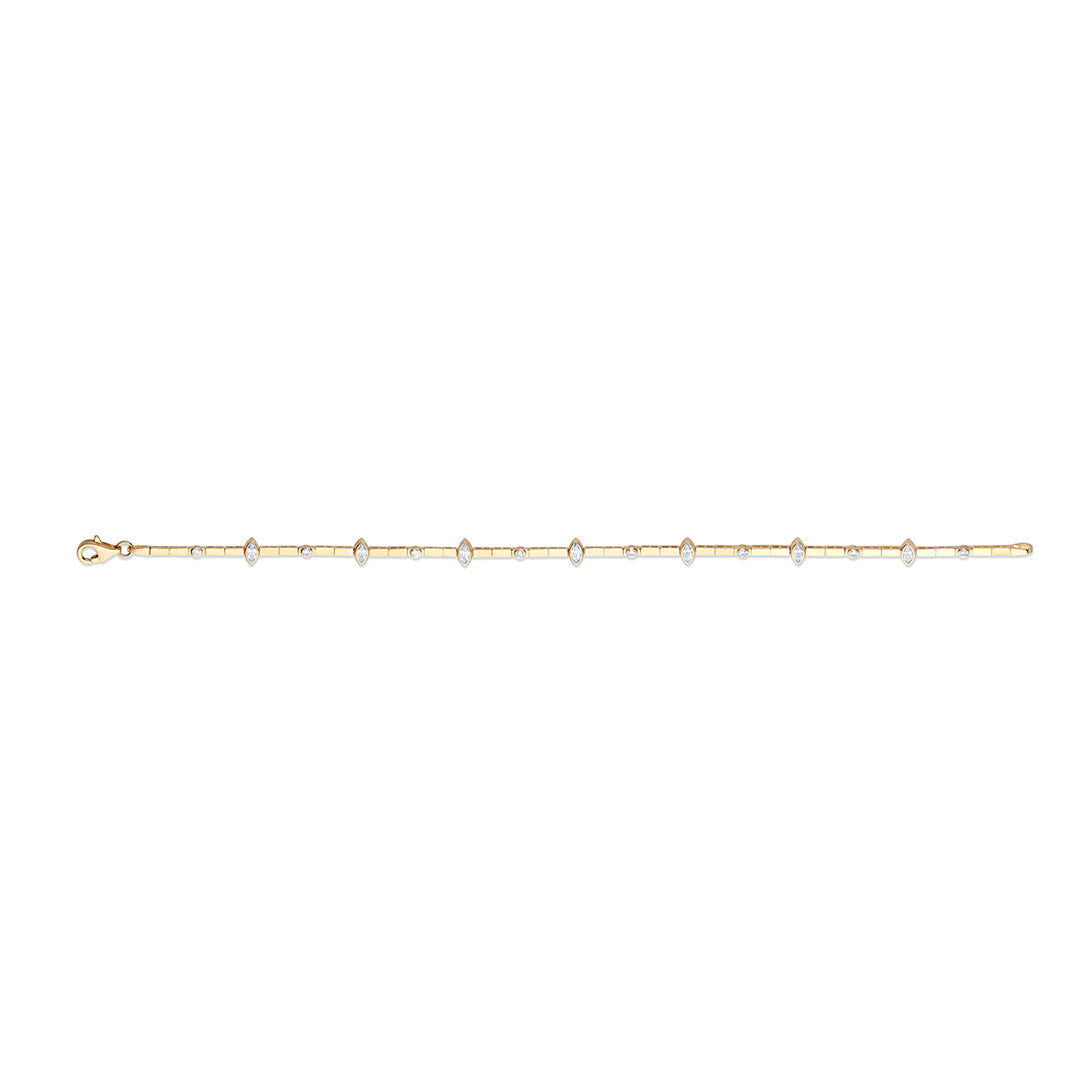 Long Squares & Marquise Stones Chain Bracelet
