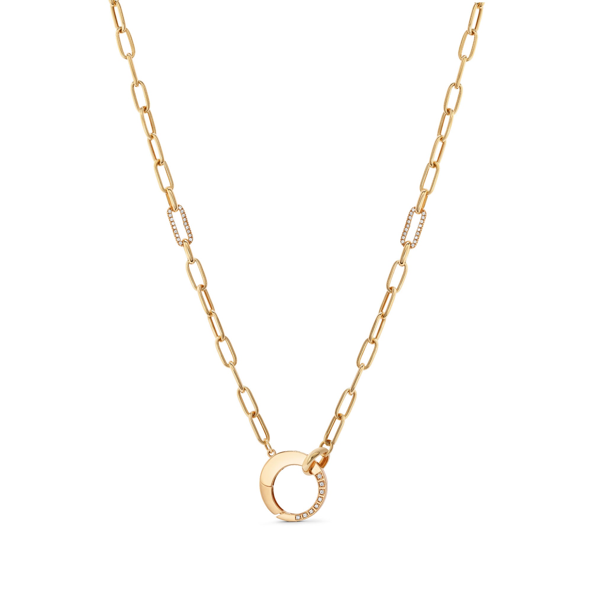 Round Clip Curb Chain Necklace
